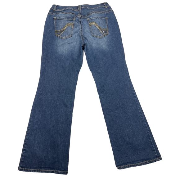 Lane Bryant Slim Boot Cut Jeans, Genius Fit, Med Wash, Stretch, Beads, Size 18 - Picture 5 of 6